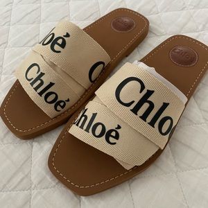 Chloe Woody Flat Mule Sandals 8.5